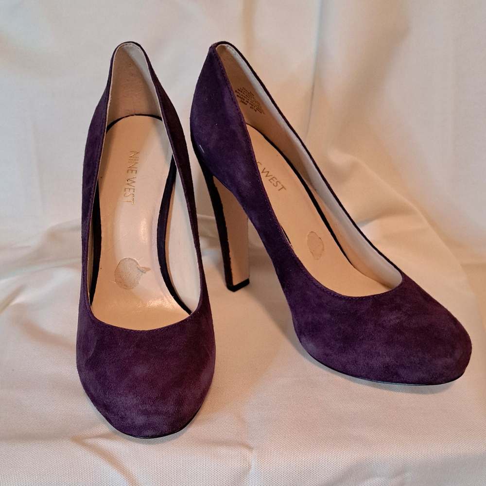 Nine West Deep Purple Suede Heels